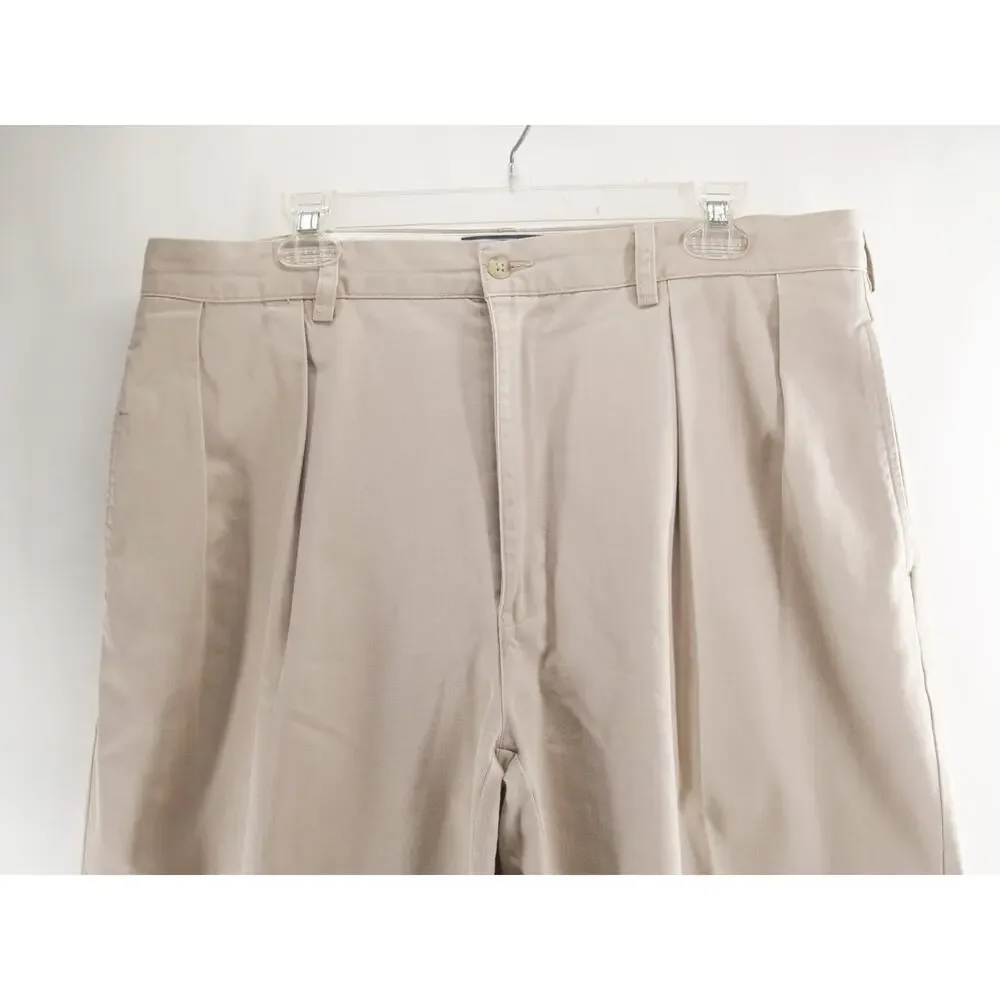 Vintage Polo Ralph Lauren Andrew Pant Mens 38x30 Khaki Tan Pleated Chino Trouser